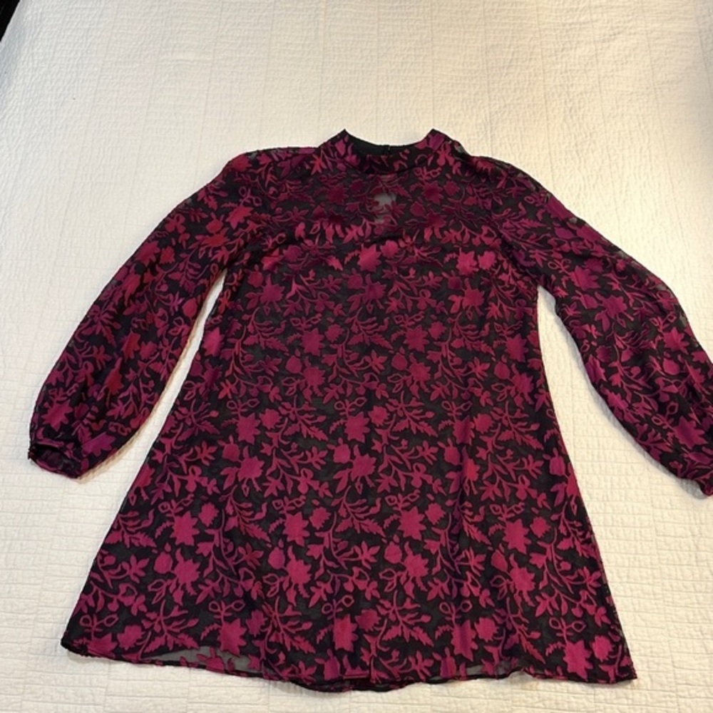 Club Monaco Swing Dress Overlay Burnout A Line Dress NWOT $258 retail luxury